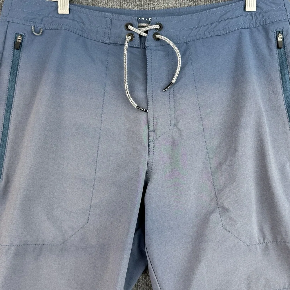 Roark Explorer 2.0 Shorts Men's 34 Blue Sun Faded Hybrid Stretch Hiking Swim Zip